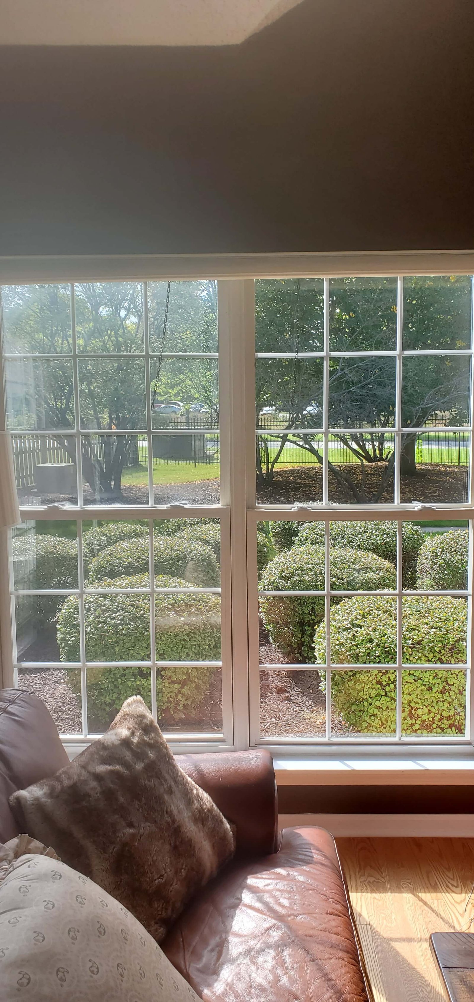 Before and after residential window cleaning in Illinois